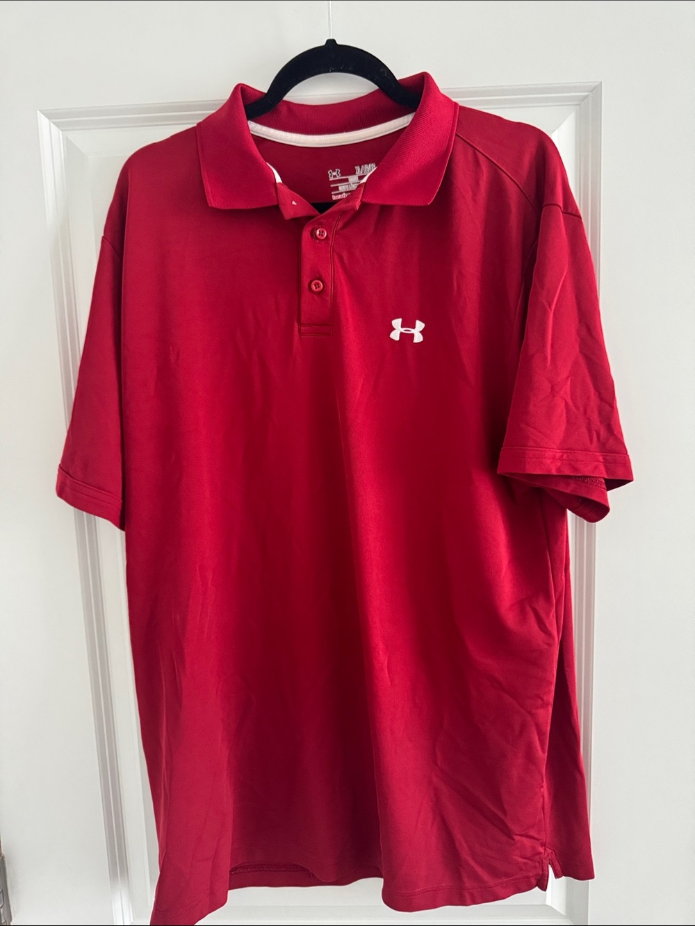 Under Armour Men's Red Polo with White Logo